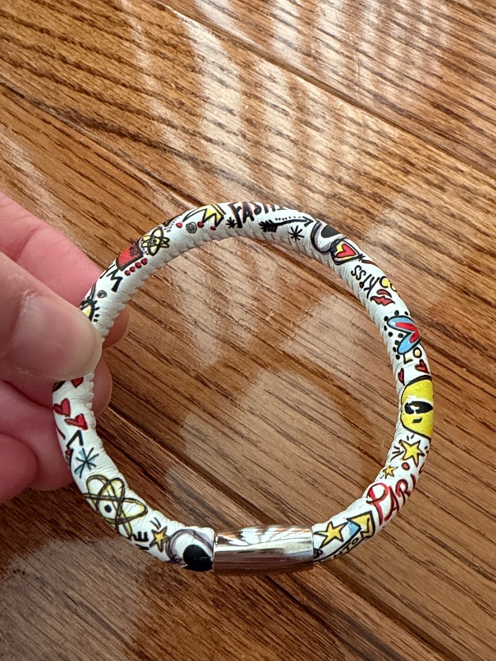 Brighton Woodstock Fashionista Print Bracelet with magnetic closure